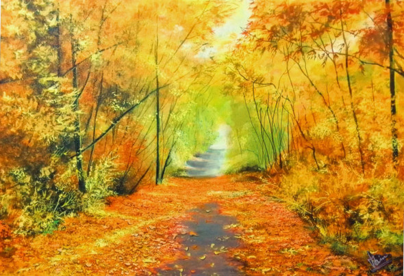Autumn Breath (ART-5868-118031) - Handpainted Art Painting - 72in X 48in