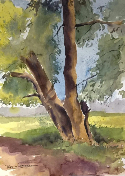 TREE (ART-8950-118007) - Handpainted Art Painting - 12in X 18in