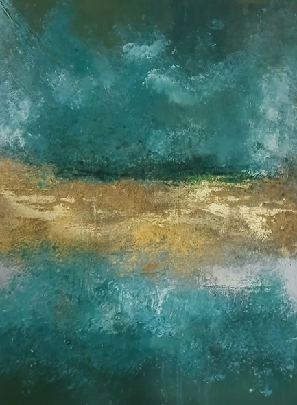 Reflections Of Sea (ART-17830-118105) - Handpainted Art Painting - 18in X 24in
