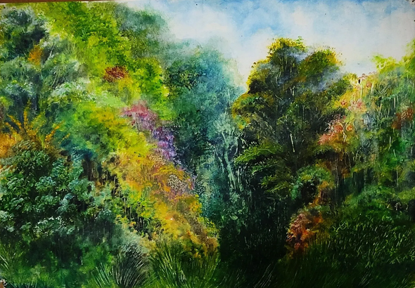 Colors Of The Forest (ART-15198-118103) - Handpainted Art Painting - 19in X 16in