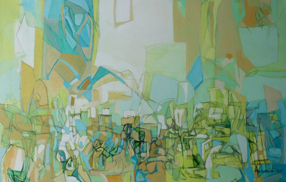 Metaphor Of Life - A (ART-16950-118128) - Handpainted Art Painting - 36in X 24in