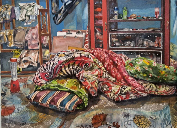 Indoor (PRT-18009-118444) - Canvas Art Print - 30in X 22in