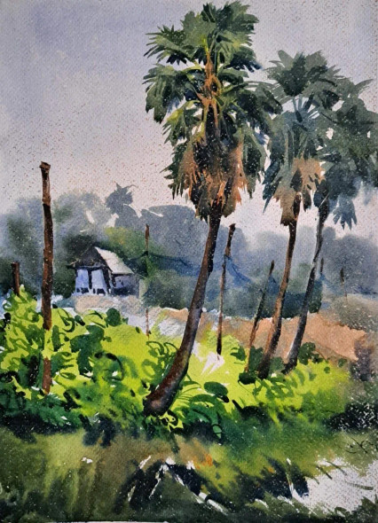 Landscape (PRT-18009-118404) - Canvas Art Print - 17in X 24in