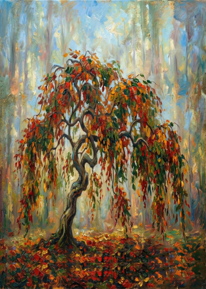 Whispering Autumn Tree (PRT-15697-118280) - Canvas Art Print - 43in X 60in