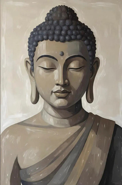 Lord Buddha - Subtle Serenity Art 03/08 (PRT-7990-118389) - Canvas Art Print - 16in X 24in