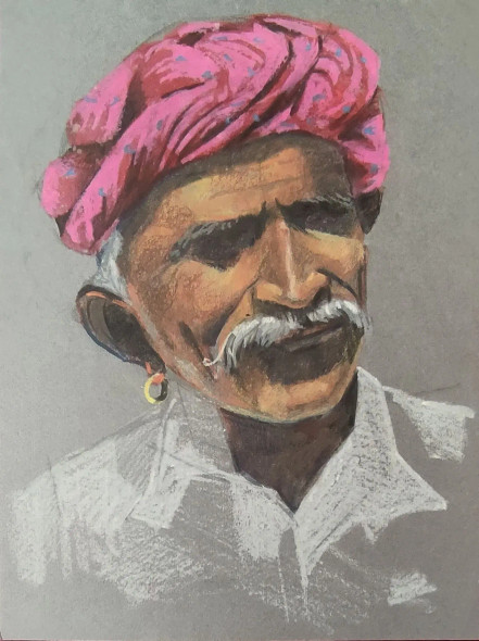 Rajasthani Man (PRT-7901-118296) - Canvas Art Print - 18in X 24in