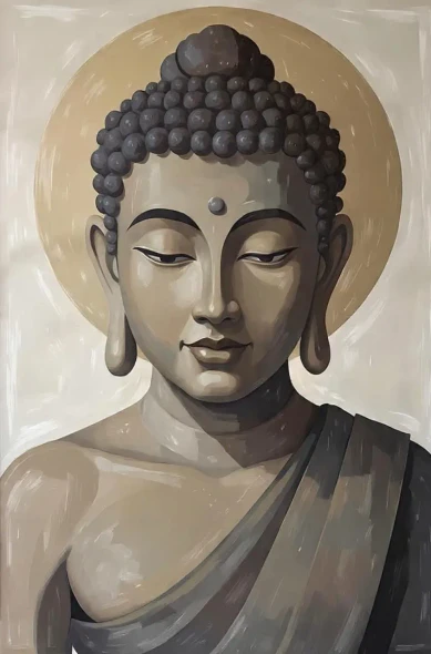 Lord Buddha - Subtle Serenity Art 04/08 (PRT-7990-118390) - Canvas Art Print - 16in X 24in