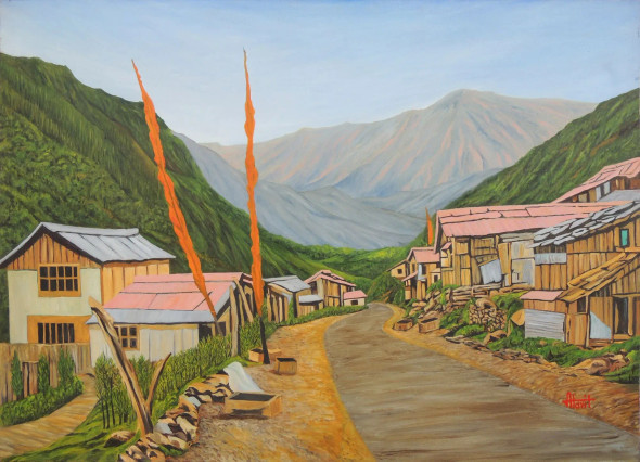 Landscape Sikkim II (PRT-2948-118459) - Canvas Art Print - 18in X 13in
