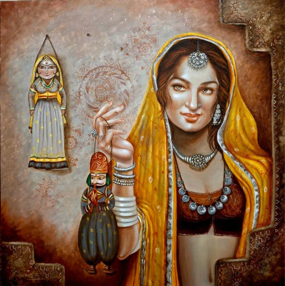 The Puppet Story- Chosen One (ART-16097-118508) - Handpainted Art Painting - 36in X 36in