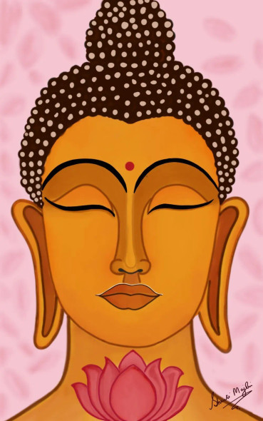 Buddha (PRT-17303-118635) - Canvas Art Print - 15in X 24in