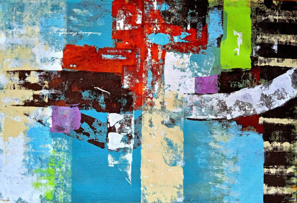 The Way I Like (Abstract) Painting (ART-5244-118625) - Handpainted Art Painting - 24in X 18in