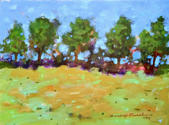 Beautiful Trees (Landscape) Painting (ART-5244-118621) - Handpainted Art Painting - 24in X 18in