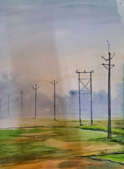 Landscape (ART-18009-118718) - Handpainted Art Painting - 15in X 22in