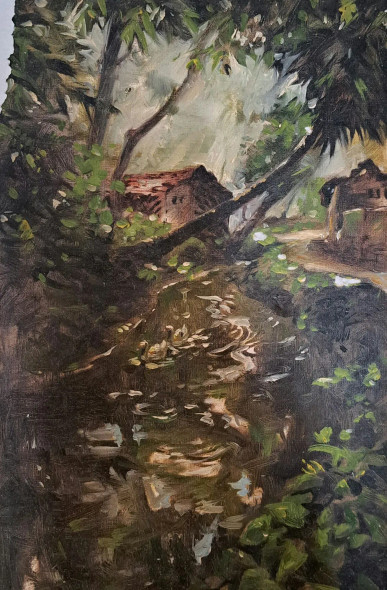 Landscape (ART-18009-118786) - Handpainted Art Painting - 8in X 11in