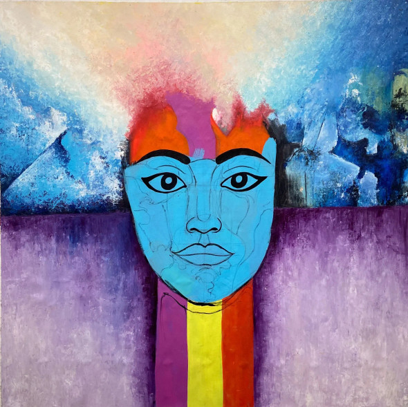 A Face Of Becoming (ART-8156-118781) - Handpainted Art Painting - 60in X 60in