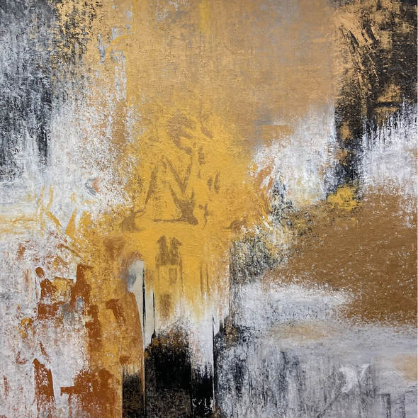 Golden Silence (ART-8156-118811) - Handpainted Art Painting - 30in X 30in