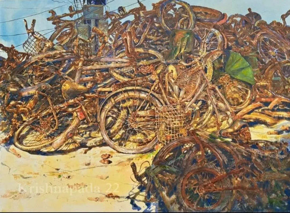 Abandoned (ART-18009-118817) - Handpainted Art Painting - 30in X 22in