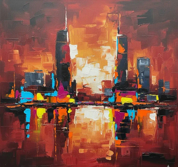 Abstract Painting (ART-3319-118889) - Handpainted Art Painting - 30in X 30in