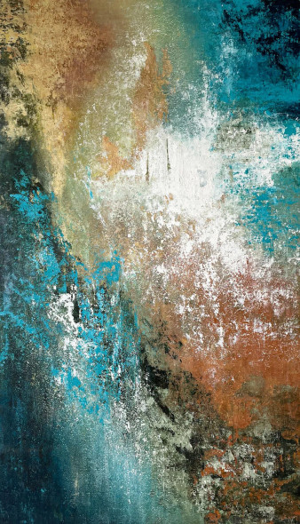 Held By Layers (ART-8156-118808) - Handpainted Art Painting - 42in X 72in