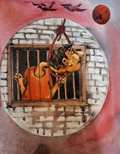 Untitle (ART-18009-118787) - Handpainted Art Painting - 11in X 8in