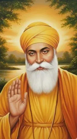 GURU NANAK DEV JI PAINTING (ART-3319-118885) - Handpainted Art Painting - 24in X 36in
