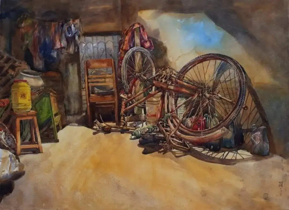 Abandoned (ART-18009-118815) - Handpainted Art Painting - 30in X 22in