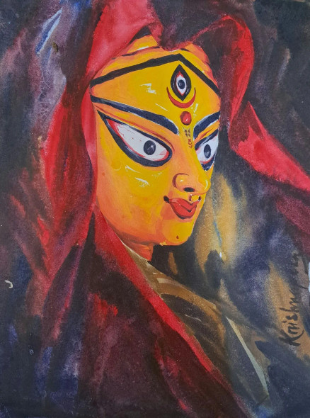 The Lady (ART-18009-118783) - Handpainted Art Painting - 8in X 12in