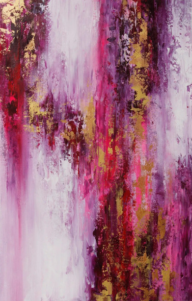 Rose & Gold Silence (ART-8156-119029) - Handpainted Art Painting - 40in X 60in