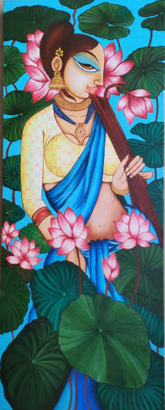 Kamalini (ART-15592-119144) - Handpainted Art Painting - 12in X 30in