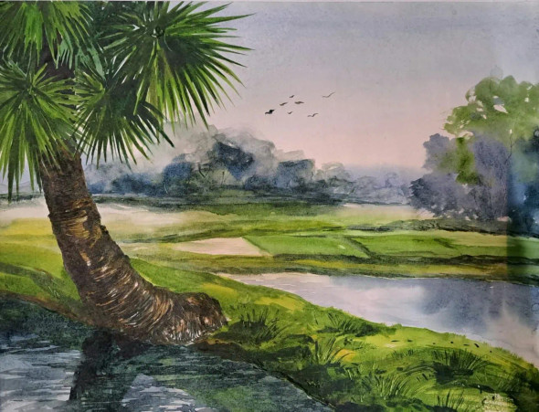 Landscape (ART-18009-119181) - Handpainted Art Painting - 14in X 11in
