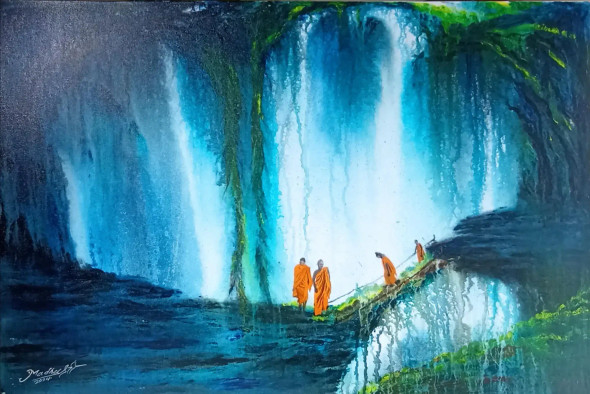 JOURNEY TOWARDS THE TRUTH (ART-18060-119237) - Handpainted Art Painting - 36in X 24in