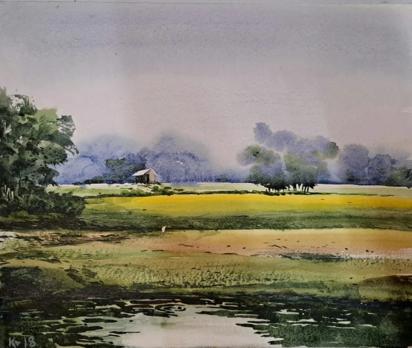 Landscape (PRT-18009-119207) - Canvas Art Print - 18in X 15in