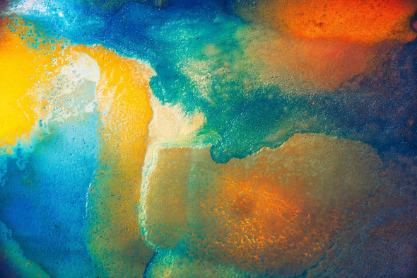Vibrant Blending Of Blues And Oranges (PRT-15842-119148) - Canvas Art Print - 36in X 24in