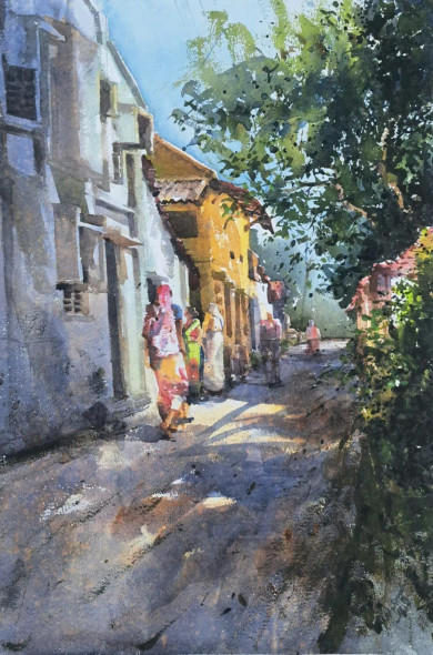 Landscape (PRT-18009-119227) - Canvas Art Print - 16in X 24in