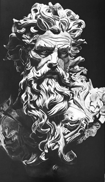 Old Man Portrait (ART-18095-119517) - Handpainted Art Painting - 19in X 28in