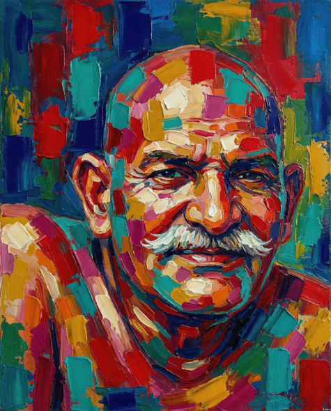 Maharaj Ji - Love Everyone, Serve Everyone (PRT-15697-119510) - Canvas Art Print - 48in X 60in