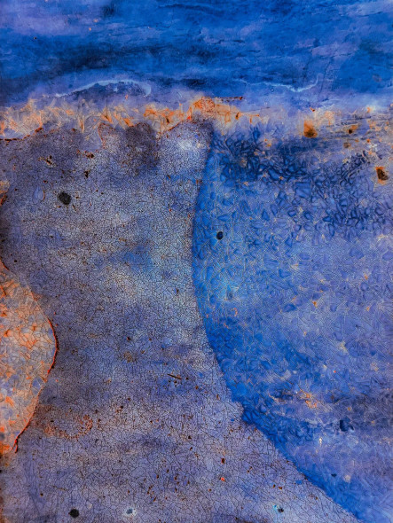Abstract Blue And Orange Texture (PRT-15842-119529) - Canvas Art Print - 18in X 24in