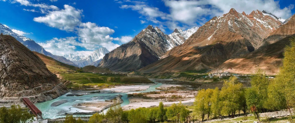 Majestic Mountain Landscape (PRT-15842-119524) - Canvas Art Print - 54in X 23in