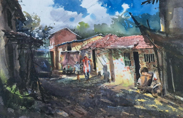 Landscape (PRT-18009-119426) - Canvas Art Print - 18in X 12in