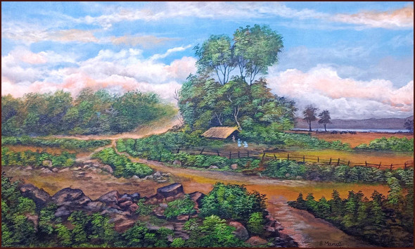Landscape (ART-1342-119602) - Handpainted Art Painting - 30in X 18in