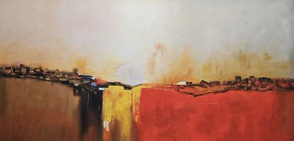 Where The Earth Breaks Into Light (ART-6730-119567) - Handpainted Art Painting - 72in X 36in