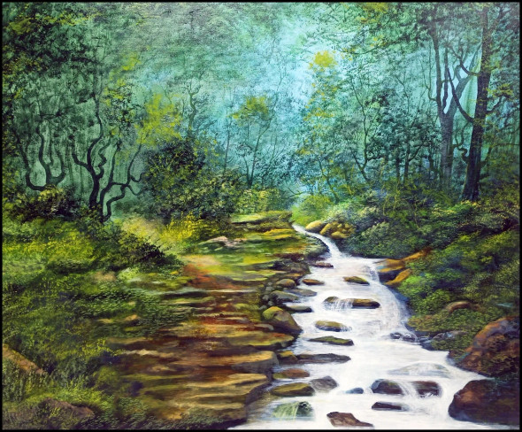 Landscape (ART-1342-119680) - Handpainted Art Painting - 42in X 36in
