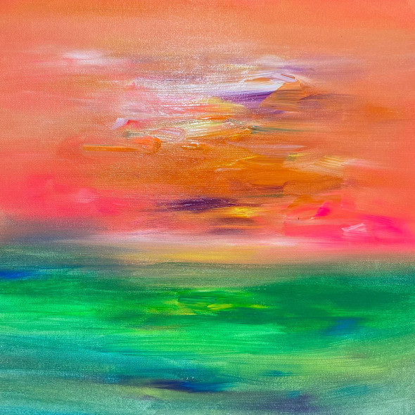Abstract Landscape (ART-3512-119642) - Handpainted Art Painting - 12in X 12in