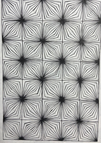 Square Star Geometry (ART-18144-119644) - Handpainted Art Painting - 8in X 11in