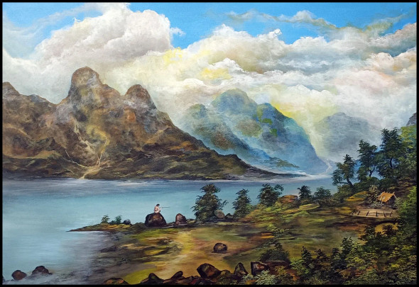 Landscape (ART-1342-119685) - Handpainted Art Painting - 36in X 24in