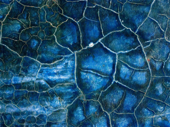 Cracked Blue Surface (PRT-15842-119638) - Canvas Art Print - 18in X 14in