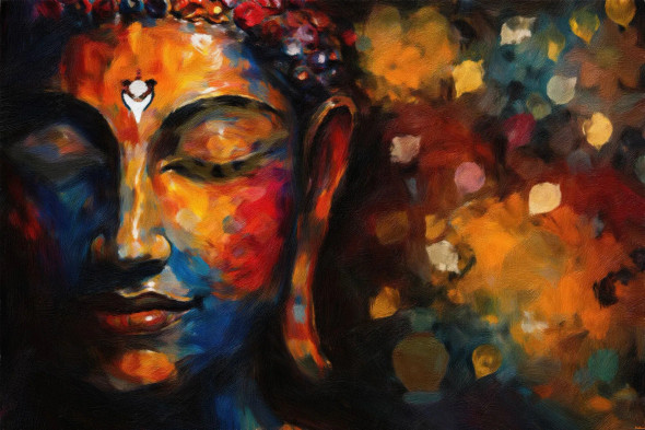 Abstract Visions Of Inner Peace (PRT-15697-119618) - Canvas Art Print - 60in X 40in