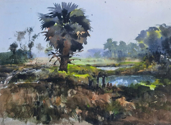 Landscape (PRT-18009-119359) - Canvas Art Print - 18in X 14in