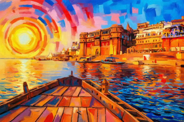 Floating View Of Kashi (PRT-15697-119937) - Canvas Art Print - 60in X 40in