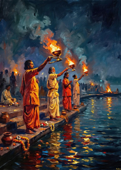Eternal Flame Of Kashi (PRT-15697-119926) - Canvas Art Print - 43in X 60in